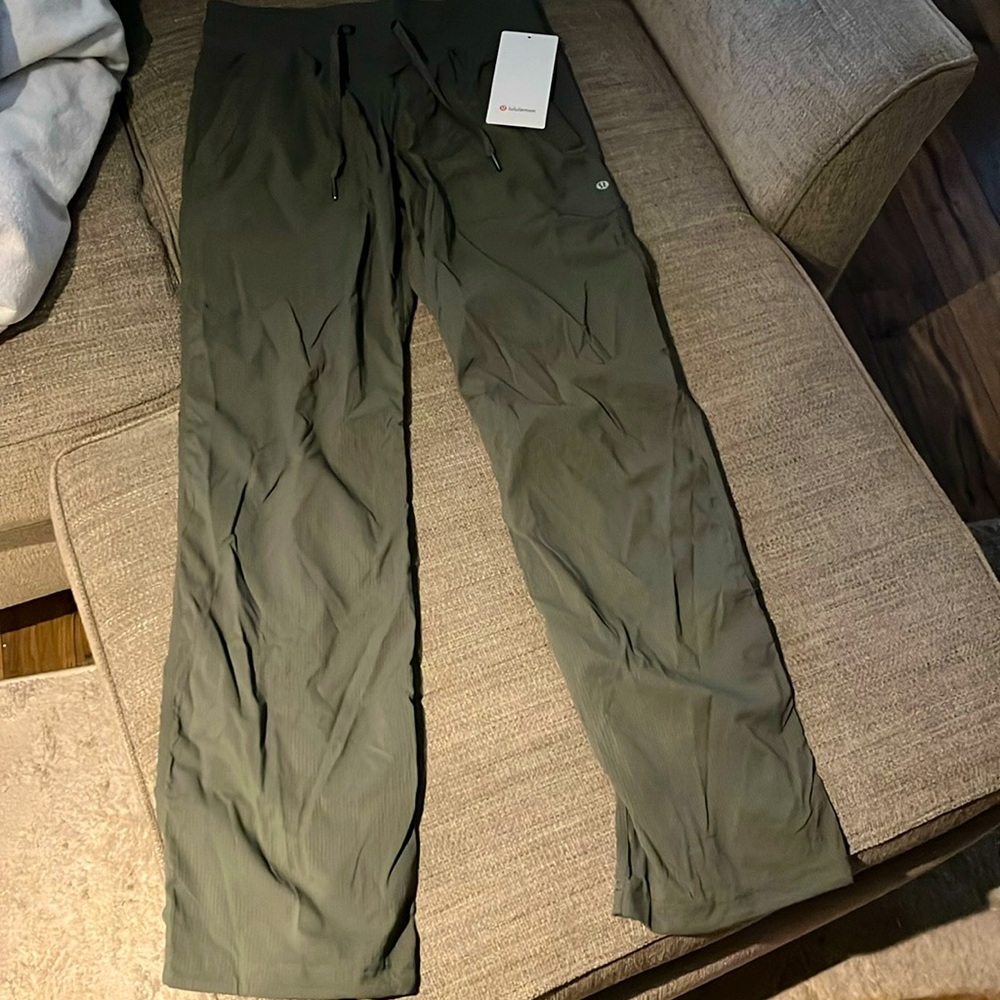 Brand New Lulu Lemon Dance Studio Pants in Army Green